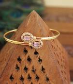 Designer gold plated cz  adjustable kada