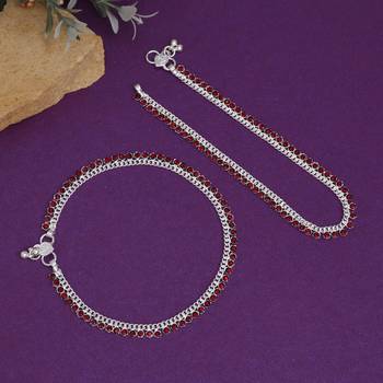 Maroon color anklets 2