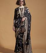 Black Silk Blend Weaving Designer Saree