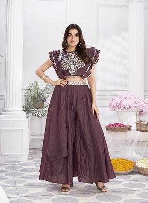 Women elegant layers for cotton hand foil print & light embroidery kurti 1