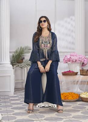 Women elegant layers for cotton hand foil print & light embroidery kurti 1