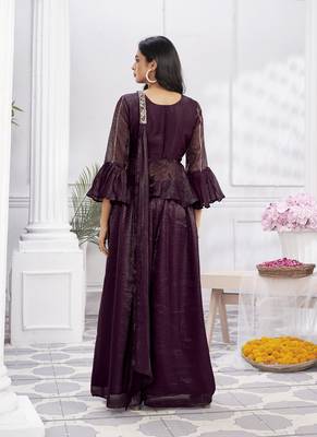 Women elegant layers for cotton hand foil print & light embroidery kurti 4