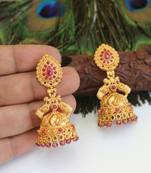 Designer gold plated peacock earrings