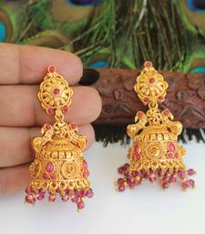 Designer gold plated peacock earrings