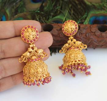 Designer gold plated peacock earrings 1