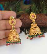Designer gold plated peacock earrings