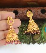 Designer gold plated peacock earrings
