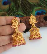 Designer gold plated peacock earrings