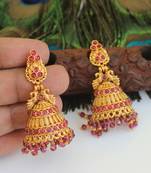 Designer gold plated peacock earrings