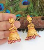 Designer gold plated peacock earrings
