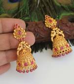 Designer gold plated peacock earrings