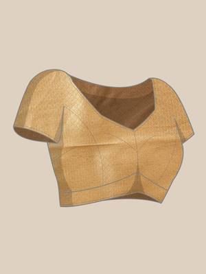 Beige Floral Zari Woven Tissue Saree 5