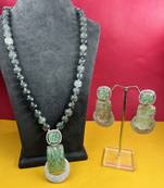 Jade stone natural necklace set