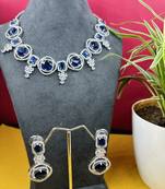 Purple stone american diamond set