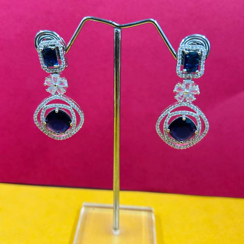 Purple stone american diamond set