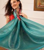 Pink Floral Digital Print Crepe Saree