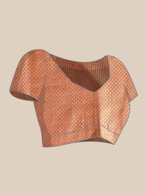 Pink Floral Zari Woven Tissue Saree 5
