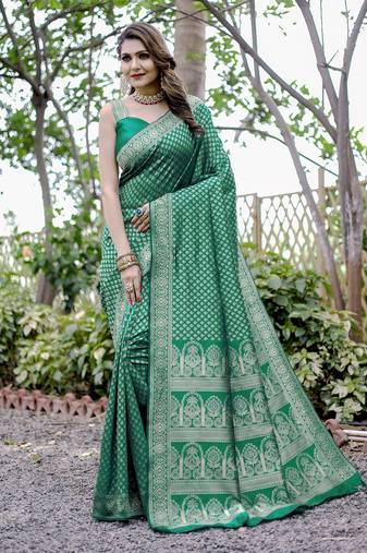 Kota silk blend Sarees With Blouse