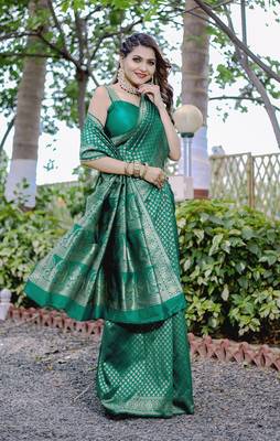 Kota silk blend Sarees With Blouse 2