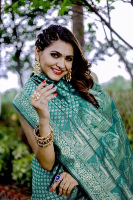 Kota silk blend Sarees With Blouse 4