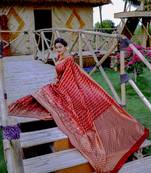 Maroon Color Kota silk blend Sarees With Blouse