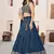 blue sequins georgette lehenga set choli with dupatta