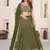 olive sequins georgette lehenga set choli with dupatta