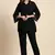 Trendmalls Women's Black Cotton Rayon Co-Ords Set Kurta Pant for Women