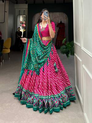 Multicolor Navratri Leheriya Lehenga Set for Women 1