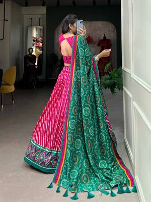 Multicolor Navratri Leheriya Lehenga Set for Women 2