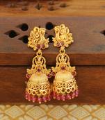 Designer matte finish temple earrings