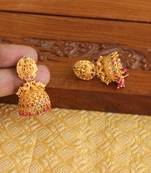 Designer matte finish temple earrings