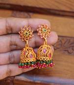 Designer matte finish peacock earrings