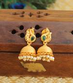 Designer matte finish peacock earrings