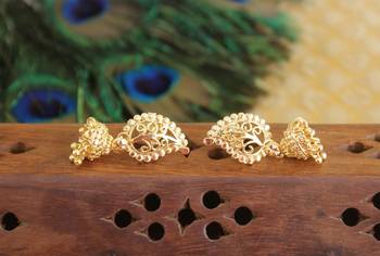 Designer gold plated mango earrings 1