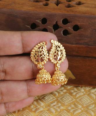 Designer gold plated mango earrings 2