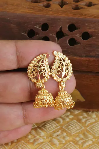 Designer gold plated mango earrings