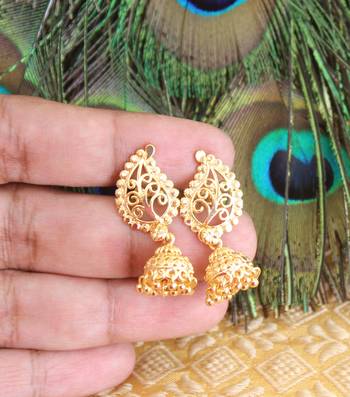 Designer gold plated mango earrings 3