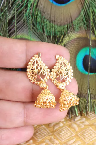 Designer gold plated mango earrings