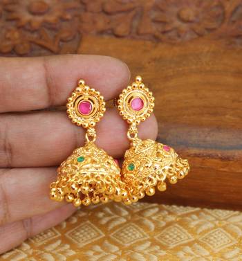 Designer gold plated peacock earrings 1