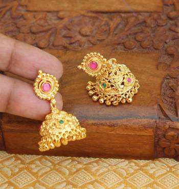 Designer gold plated peacock earrings 2