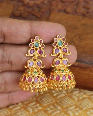 Designer gold plated mango earrings 1