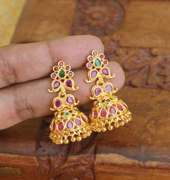 Designer gold plated mango earrings 2