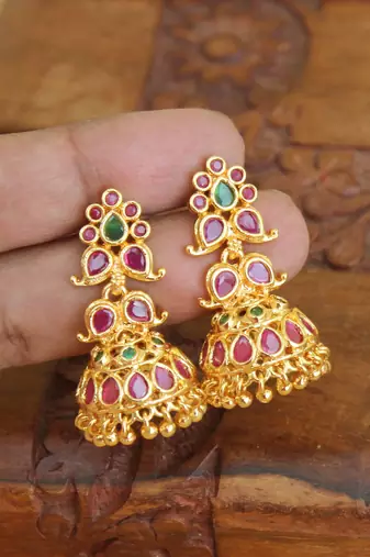 Designer gold plated mango earrings