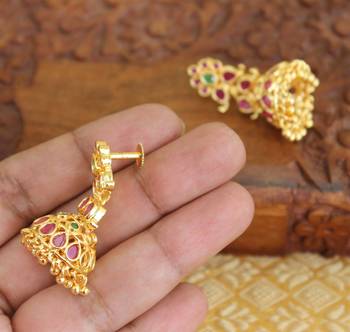 Designer gold plated mango earrings 3