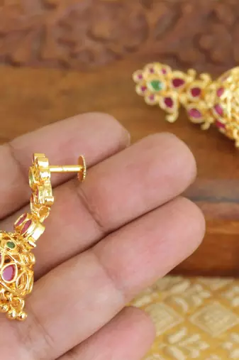 Designer gold plated mango earrings
