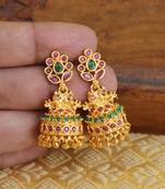 Designer gold plated peacock earrings
