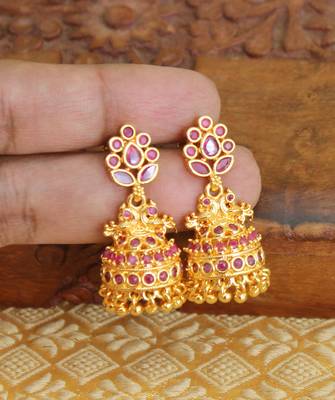 Designer gold plated peacock earrings 1