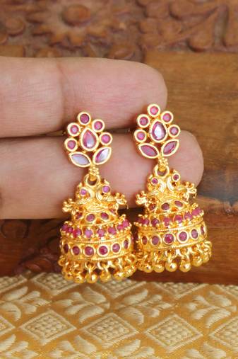 Designer gold plated peacock earrings