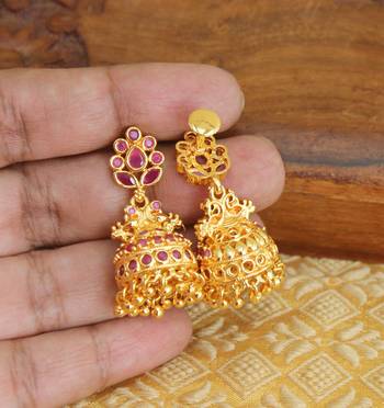 Designer gold plated peacock earrings 2